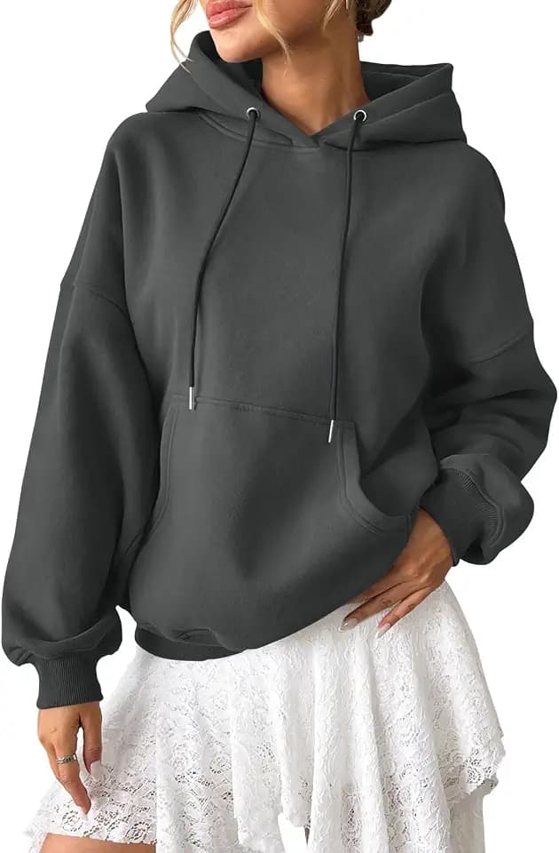Tomwell Oversized Hoodie Damen Fleece Pullover Kapuzenpullover Sweatshirt