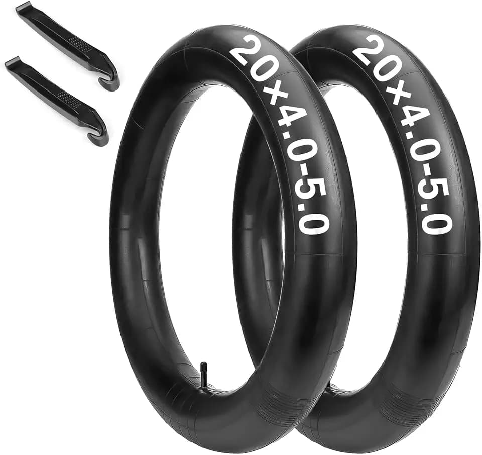2-Pack 20/26×4.0-5.0 Fat Tire Bike Tubes: Heavy Duty Bike Tube with AV 32mm Schrader Valve, Compatible with 20/26×4.0-5.0E-Bike/Road Bike/Mountain Bike