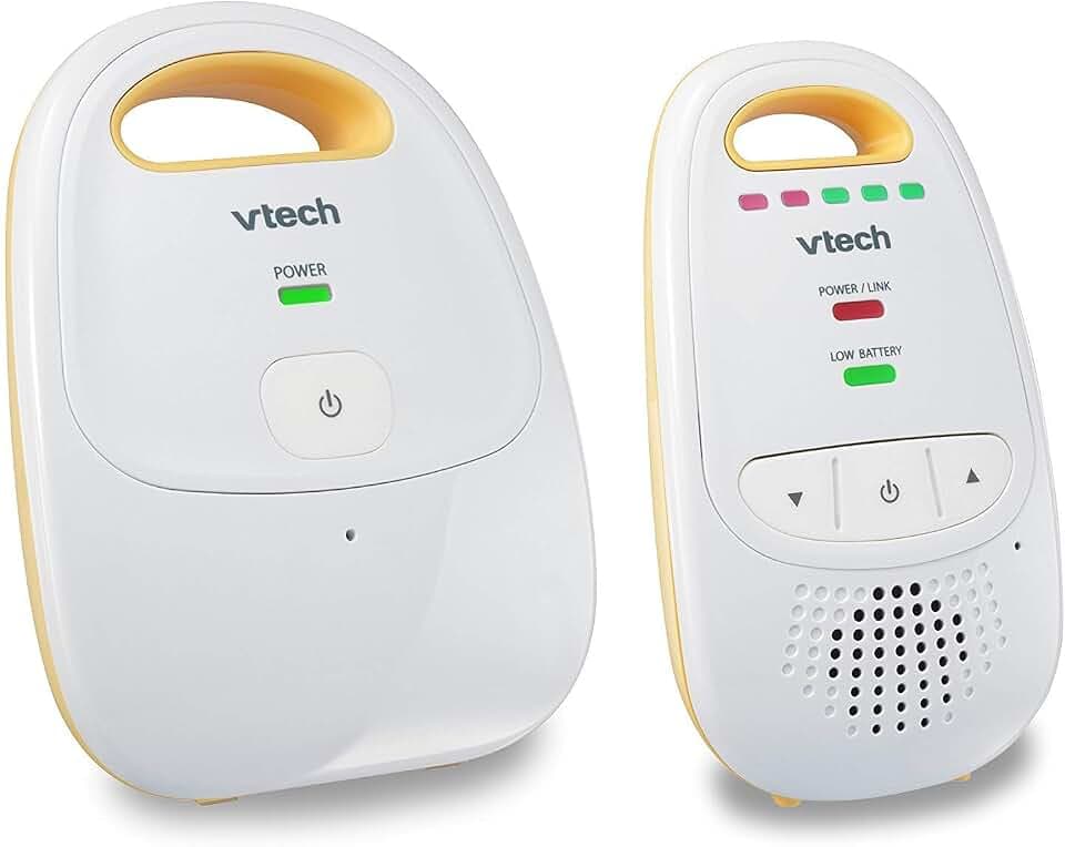 VTech Audio Baby Monitor — No Static DECT 6.0, No WiFi, Hack-Proof | 8Hr Battery, Belt Clip, 1000ft Range, 5-Level Sound Indicator | DM111