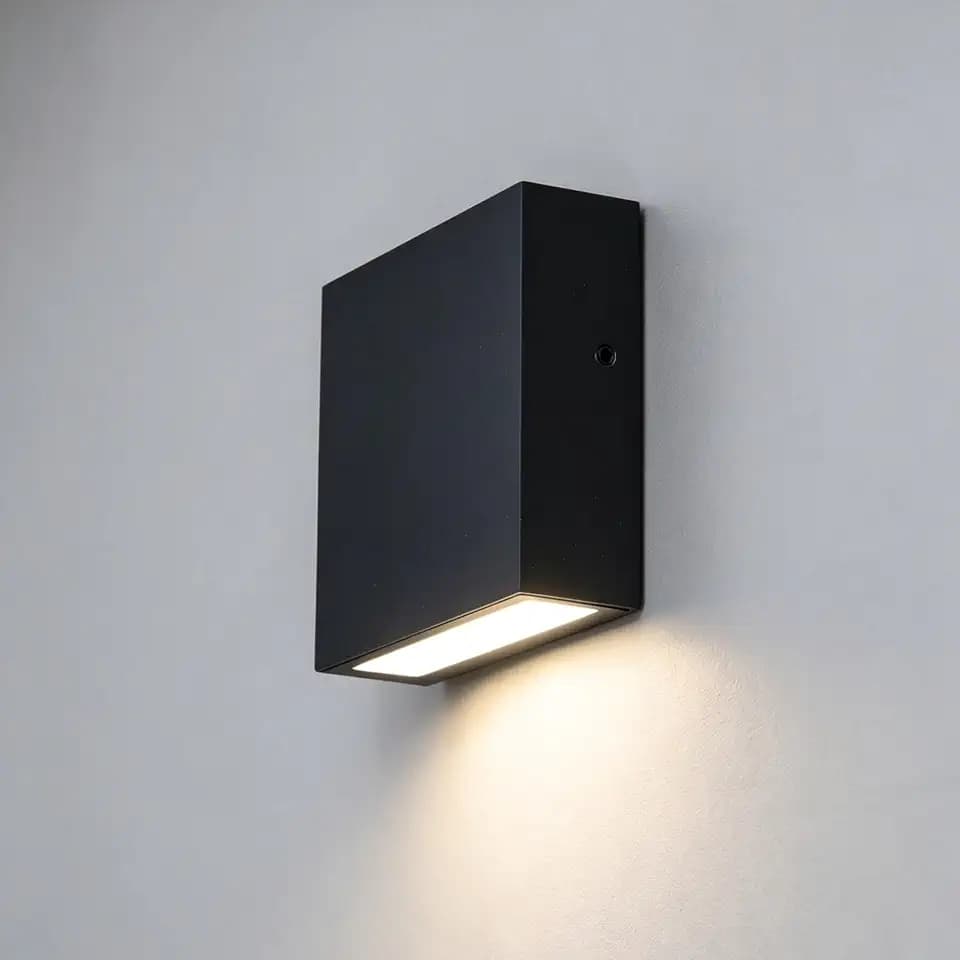 LUTEC Outdoor LED Modern Wall Light, Aluminium Anti-Rost Außen Innen Wandlampe, 3000K Warm Weiß, Down Light Außenwand Laterne, Wasserdicht für Haustür, Terrasse, Garten, Schlafzimmer (Schwarz)