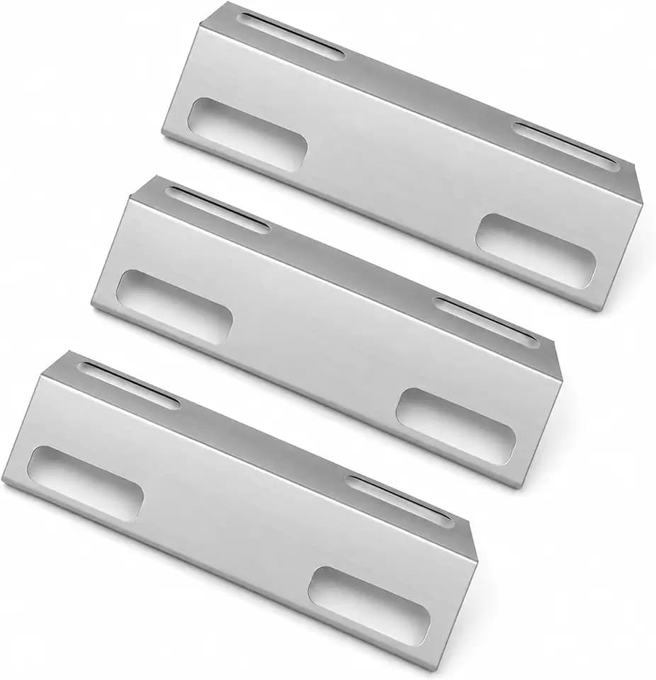 GFTIME 39cm Edelstahl Brennerabdeckung für Ducane Affinity 3100, 3200, 3300, 3400, 4100, 4200, Landmann Triton 3 & 4, Edelstahl Hitzeschild Ersatzteil, 3 Stück