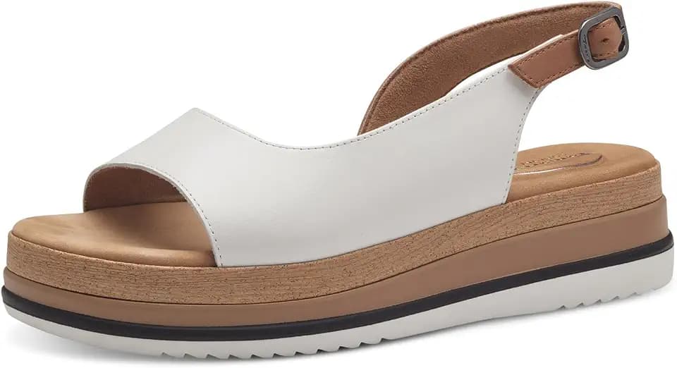 Tamaris COMFORT Damen Sandalen flach aus Leder mit verstellbarem Riemen