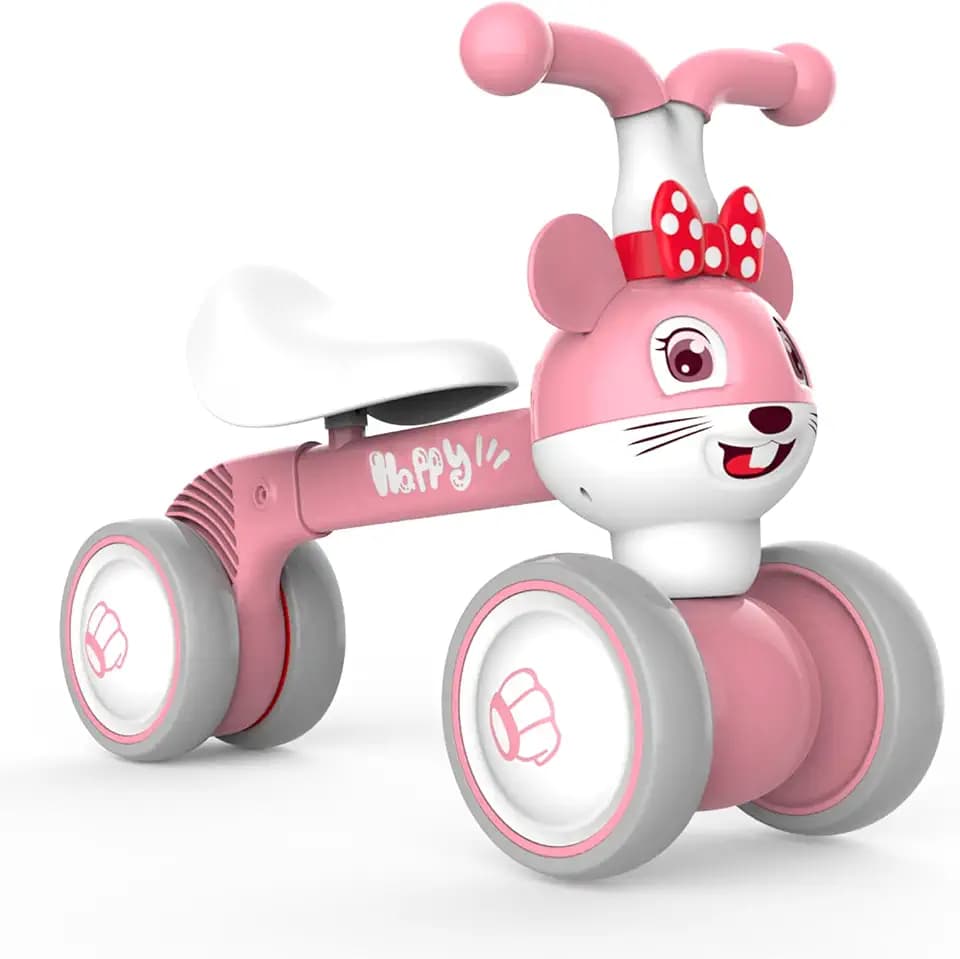 XIAPIA Kinder Laufrad ab 1 Jahr Lauflernrad für 10 - 36 Monate Baby, TÜV geprüft Erst Rutschrad Fahrzeug Geschenke für Jungen/Mädchen Kleinkind Spielzeug (Maus_Pink)