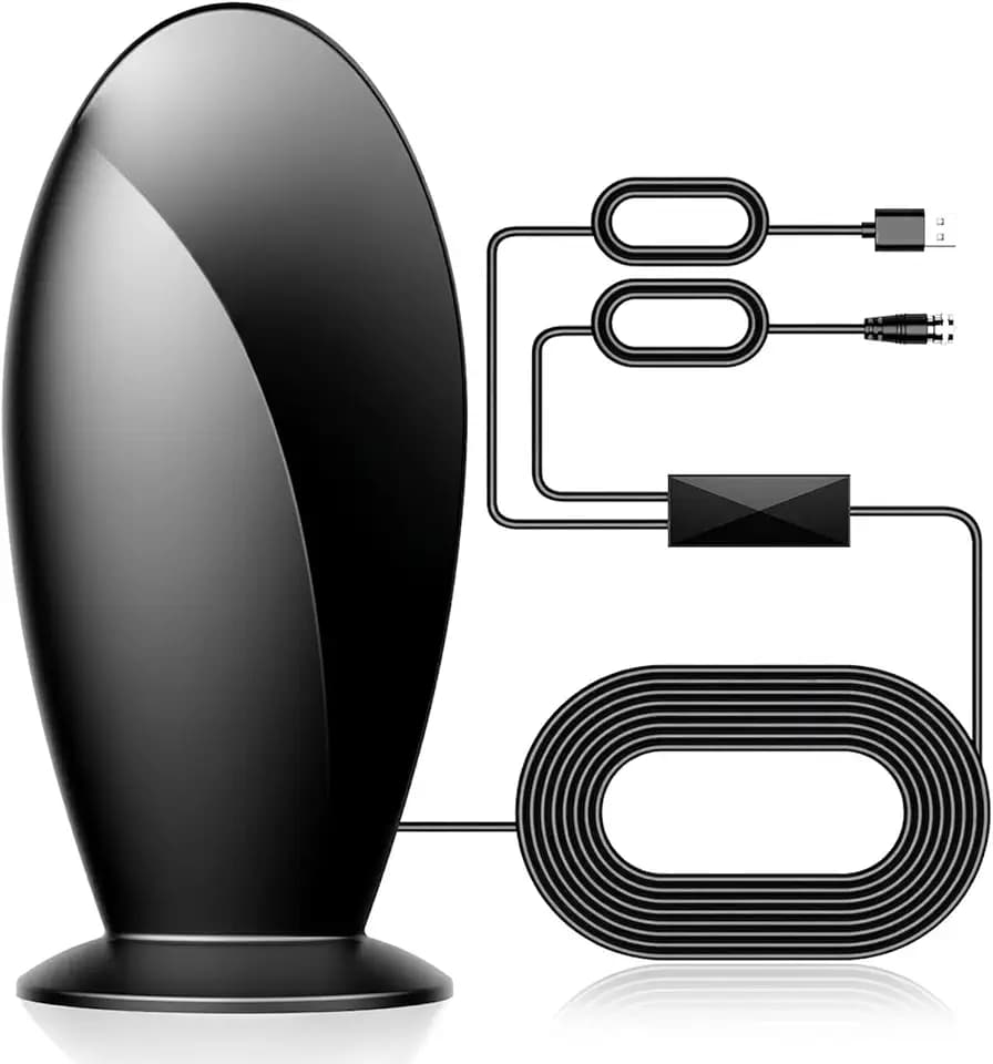 Digital TV Antenna Indoor,【1200+ Miles Super Long Range】【Smart Chip for Local HD Channels】-with Amplifier Signal Booster,Supports 4K 1080p for Smart & Older TVs,18ft Coax Cable(Bluff Sage)
