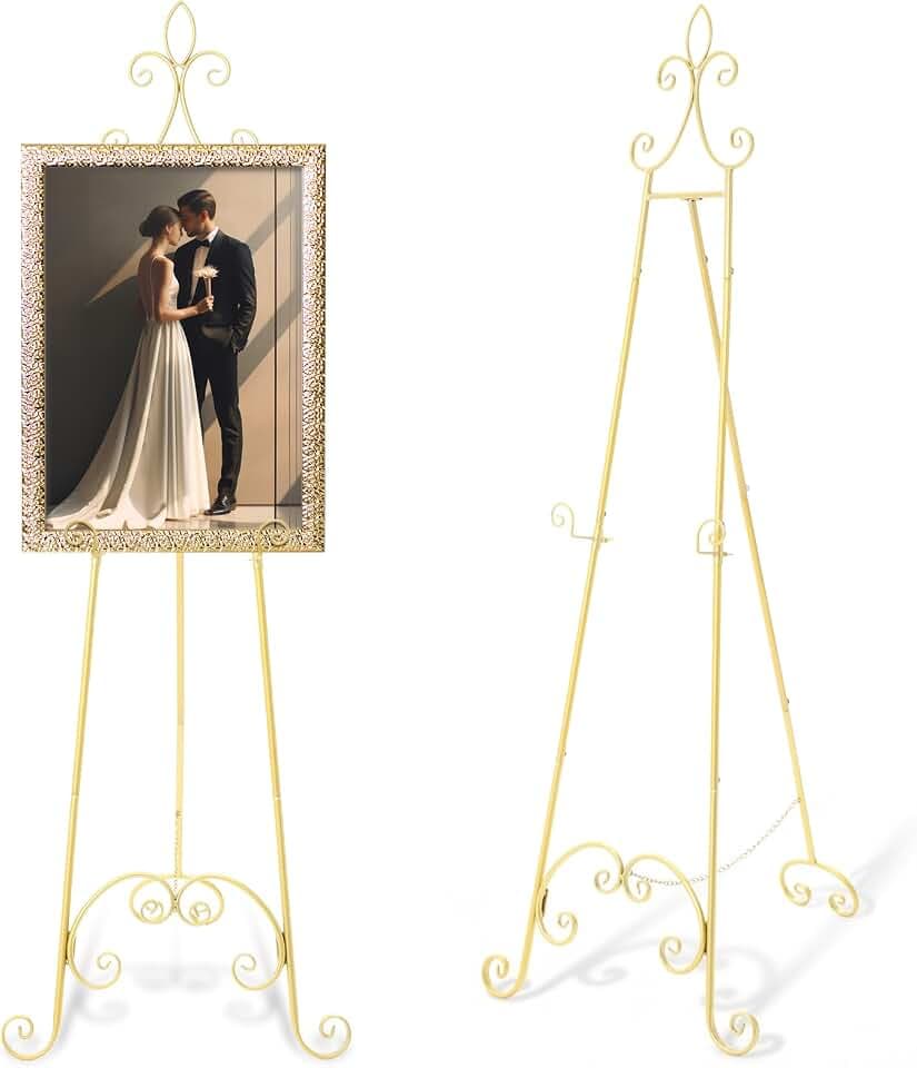 Easel Stand for Sign, Classic, Gold, 1 Pcs
