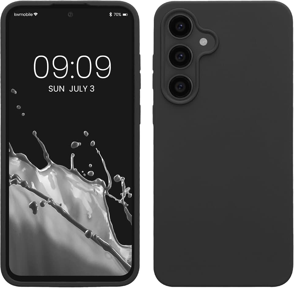kwmobile Handyhülle für Samsung Galaxy S25 FE Hülle - Case Silikon - Kabelloses Laden - Schutzhülle Cover in Dunkelgrau