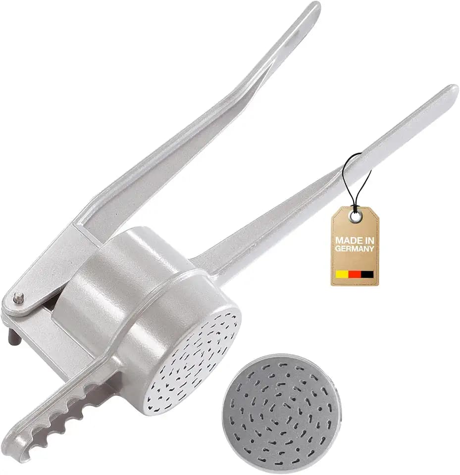 Westmark Spätzle-/Kartoffelpresse, Traditionelle Lochung für Spätzle wie Handgemacht, Aluminiumdruckguss, 41 x 9.37 x 11 cm, Spätzlechef, Silber, 61202260
