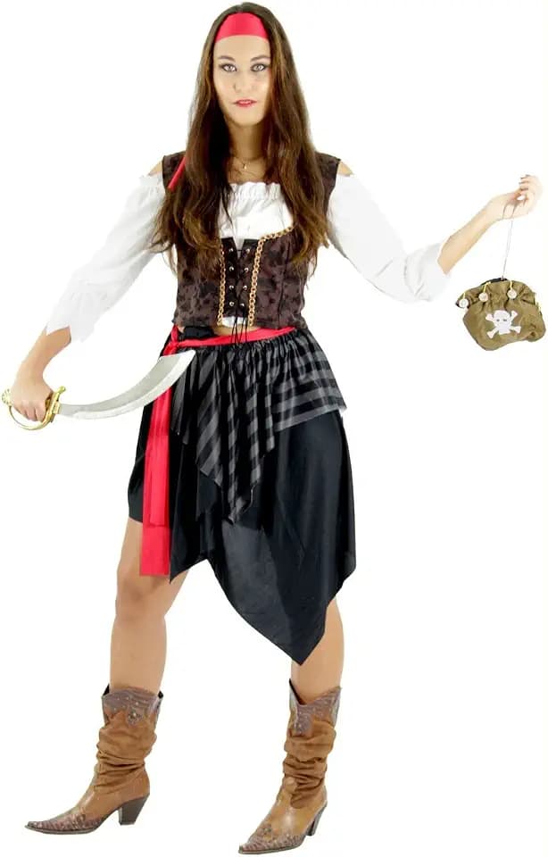 Piraten Kostüm für Damen Fasching Piratin Rock Piratenbraut Frauen Karneval Fasching Größe XL