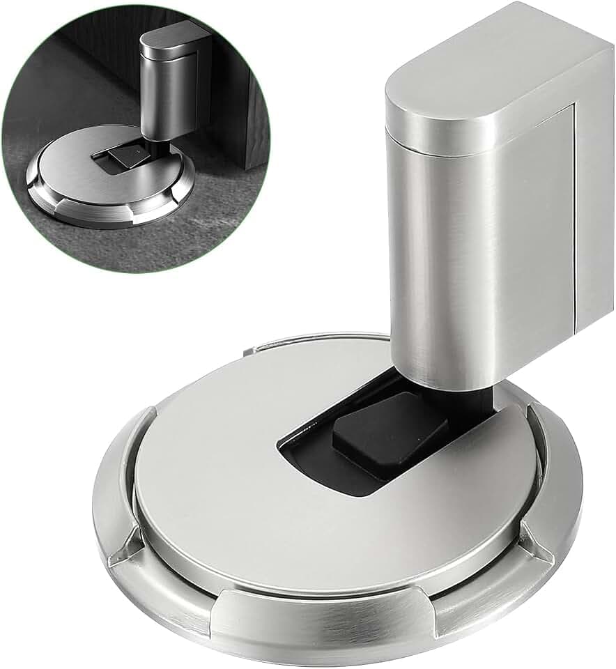 GEEKHOM Türstopper Boden Kleben - Magnetisch Door Stopper Türstopper Schwer Ohne Bohren Türkeil Selbstklebend Mechanischer Bodentürstopper Türfeststeller Magnet Türklinkenpuffer Für Tür Floor Wand