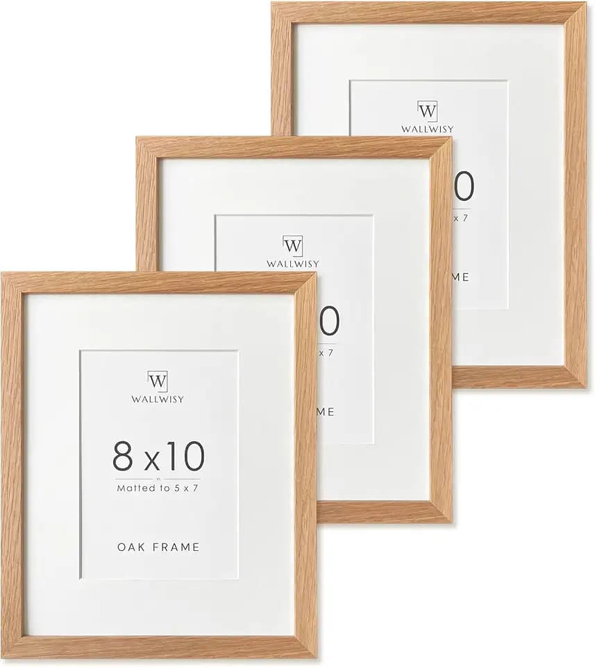 8x10 Picture Frame, Solid Wood 8x10 Photo Frame with Mat to 5x7
