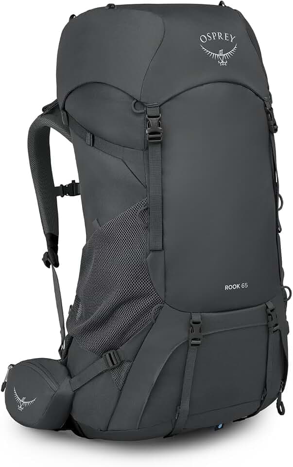 Osprey Rook Herren-Trekkingrucksack, 65L, Dark Charcoal/Silver Lining