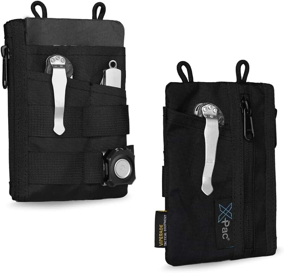 VIPERADE VE18N X-Pac EDC Tasche Werkzeug Organizer, multifunktionale kleine Werkzeugtasche mit 6 Taschen, EDC Organizer Tasche für Männer, schlanker Multitools Taschen Organizer – Schwarz