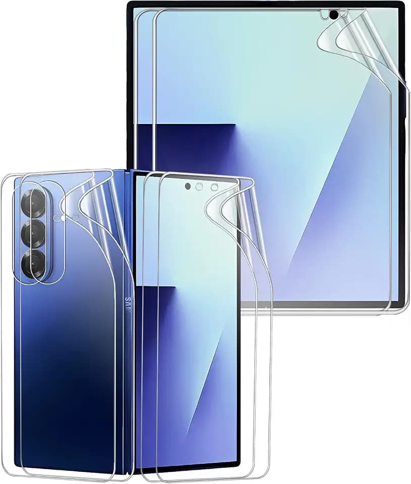 for Samsung Galaxy Z Fold 7 Screen Protector Flexible TPU Film [No Creases] [2 Inside + 2 Front + 2 Back] [Faster Self-Healing] Zero Bubbles, Easy Install, Case Friendly - 2 Sets
