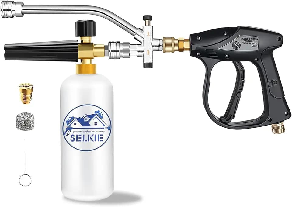 Foam Cannon for Pressure Washer, Selkie Foam Cannon Dual Connector Accessory Kits,Pressure Washer Gun for Car Washing and Cleaning