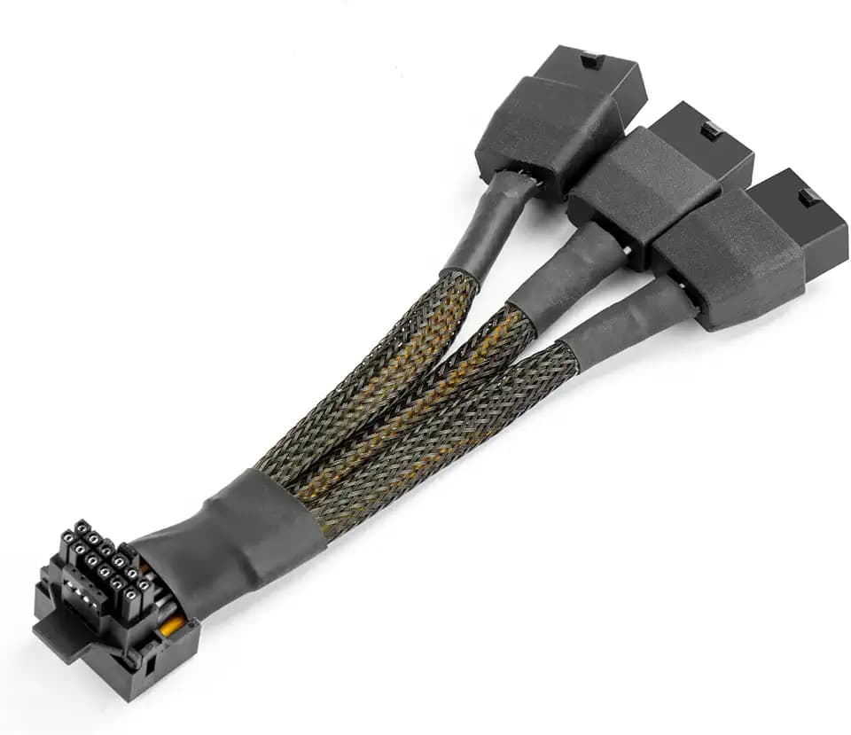 JOYJOM 16Pin GPU Cable to 3X 8Pin Pcie - 16AWG PCIE 5.0 12VHPWR 600W 90 Degree Right Angle 16 Pin 12+4Pin Power Supply Adapter for RTX 4090 4080 3090TI 4070Ti Graphics Card (Type B)