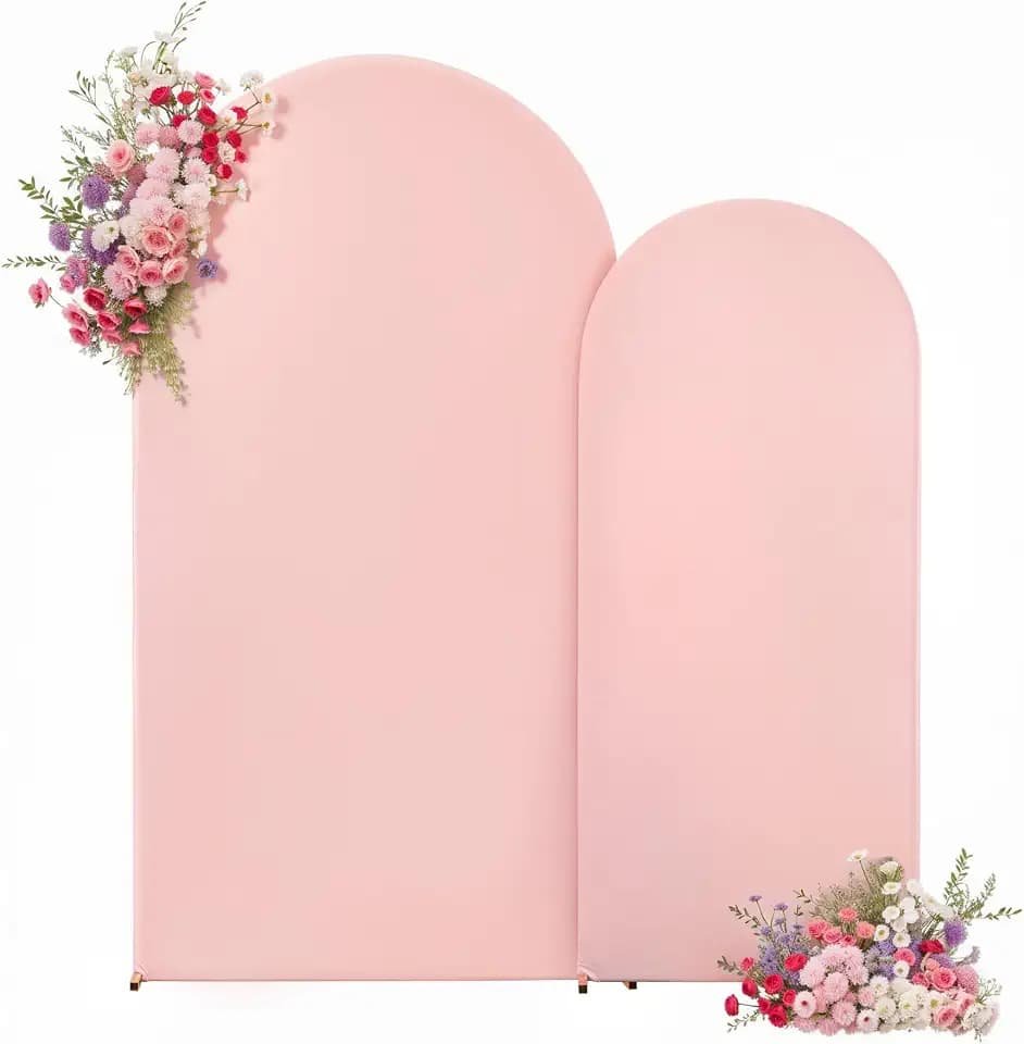 Arch Covers 7.2 and 6ft Dusty Pink Wedding Arch Backdrop Covers Set of 2 Spandex Fitted Balloon Arch Backdrop for Girls Baby Shower Birthday Bridal Shower Party Decor Banquet Photo Booth Background