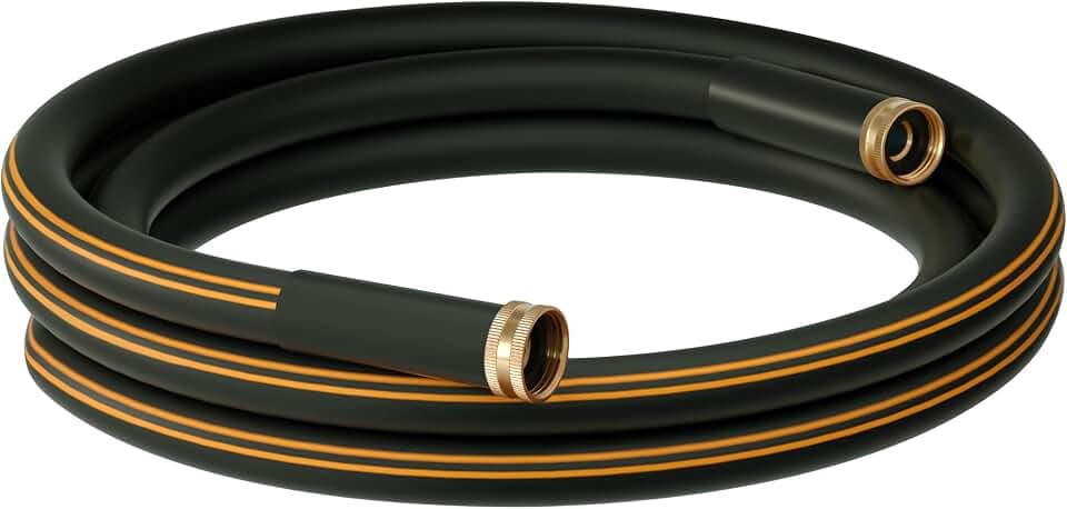 Atlantic 8 ft Female to Female Garden Hose, Black 5/8" Leader Water Hose
