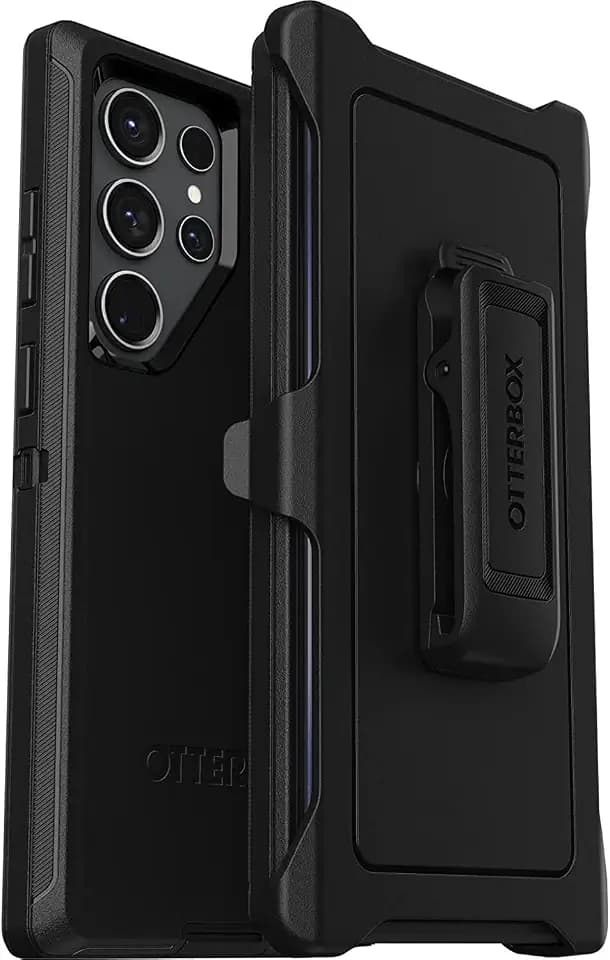 OtterBox Galaxy S23 Ultra (Only) - Defender Series Case - Black - Rugged & Durable - with Port Protection - Includes Holster Clip Kickstand - Non-Retail Packaging
