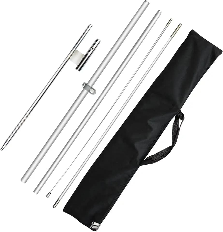 Premium 11FT Feather Flag Pole Kit, Rustproof Stainless Ground Stake & Aluminum Pole, Fits 8FT Swooper Flags for Outdoor Events and Business Displays