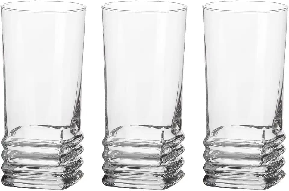 LAV Elegantes Set von 6 Highball Gläser lange Trinkglas Klar Tumbler