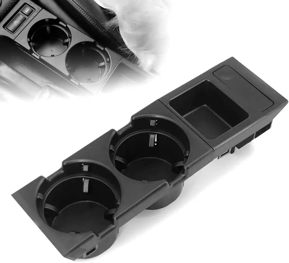 Mittelkonsole Becherhalter Münzenhalter kompatibel mit BMW E46 Serie 3er Serie #51168217953 1999-2006 schwarz