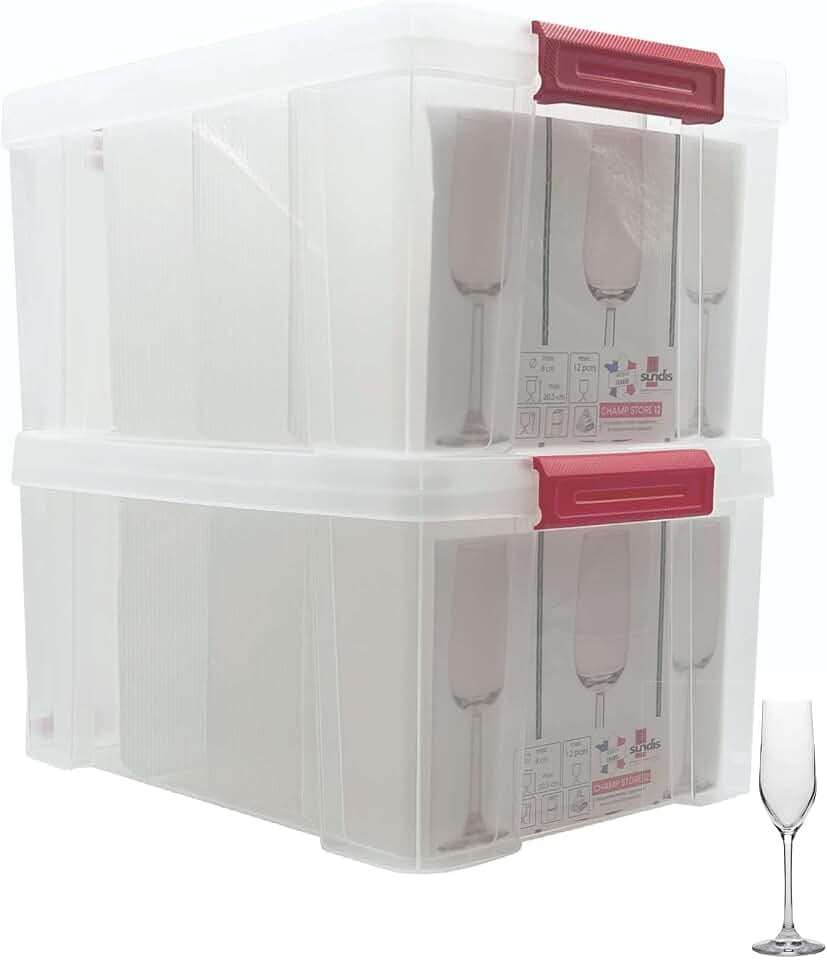 SUNDIS Champ Store, 2er-set Aufbewahrungsboxen für Gläser mit Deckel