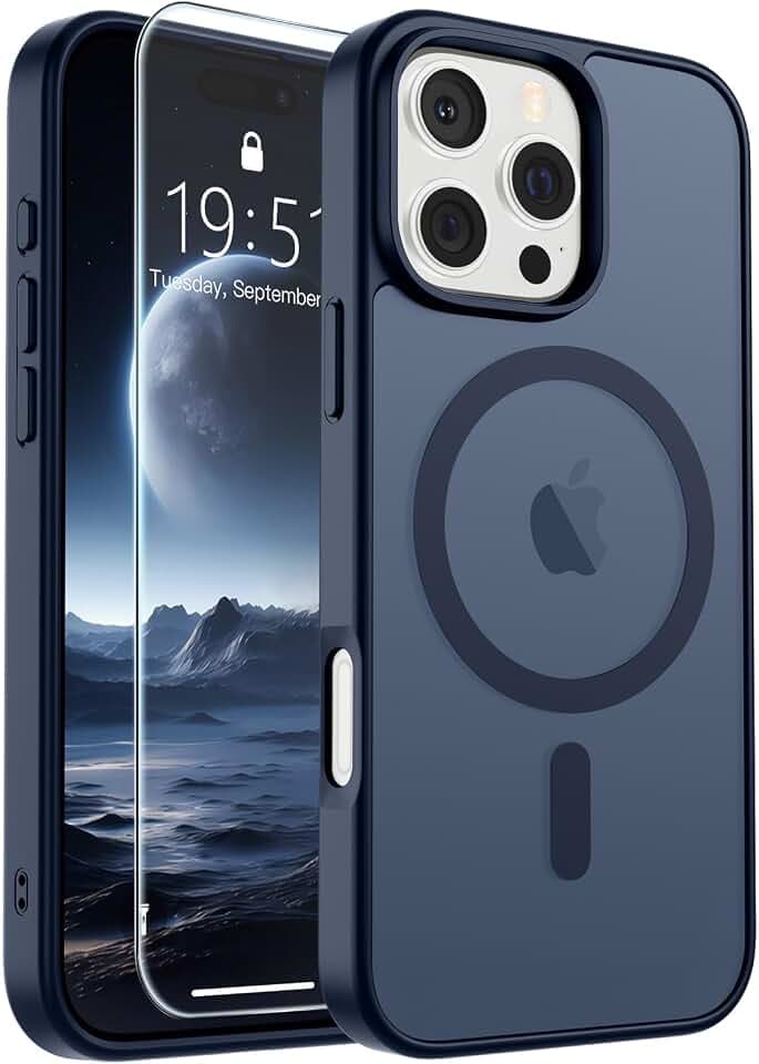SUPFINE Magnetic for iPhone 16 Pro Case Dark Blue