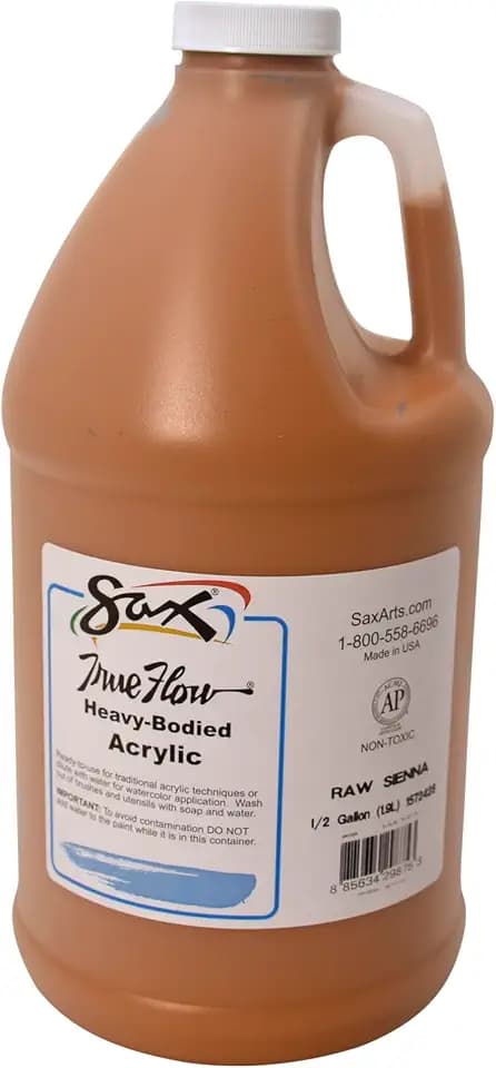 Sax Heavy Body Acrylic Paint for School and Arts and Crafts Use, Raw Sienna, 1/2 Gallon