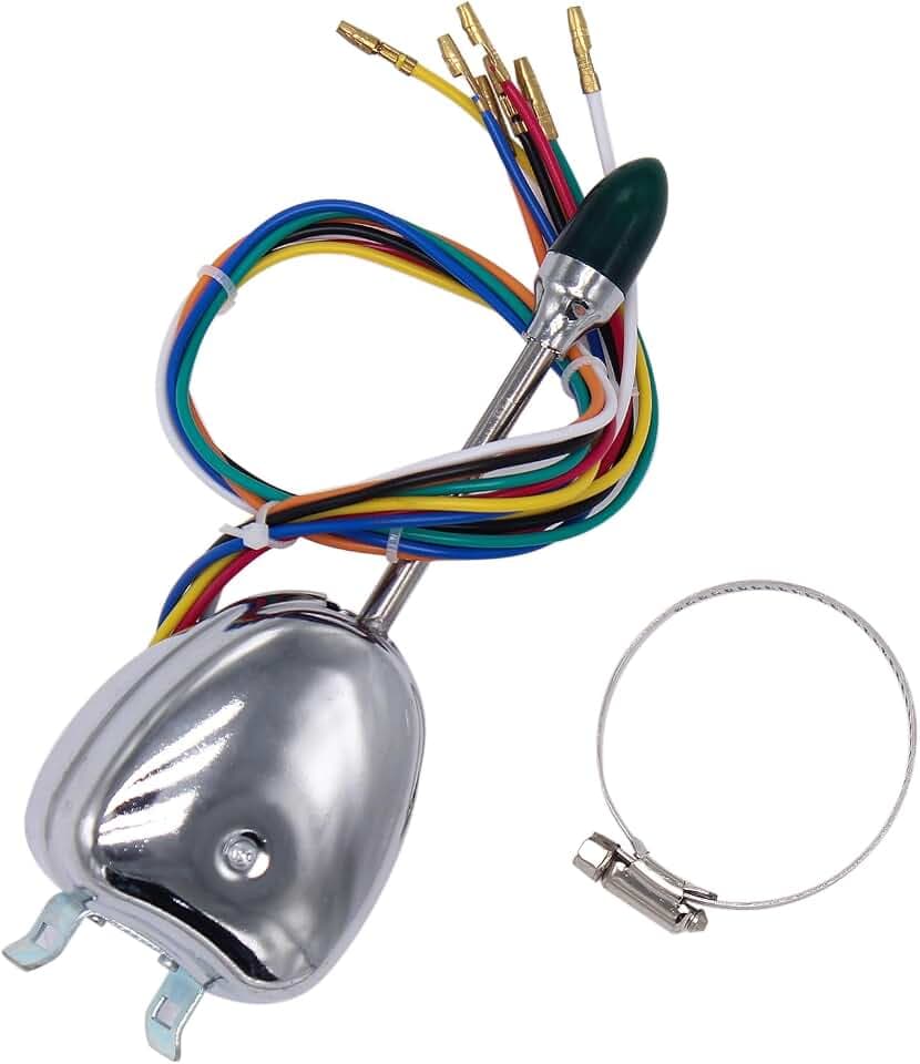 Universal 12V Chrome Steering Column Turn Signal Switch Kit