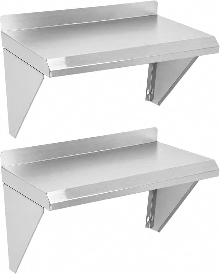 2 Pack Stainless Steel Shelf 10" x 16" for Space-Saving