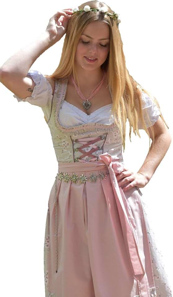 Dirndl Set Trachtenkleid 3tlg. Damen Midi Dirndl Golden Trachten