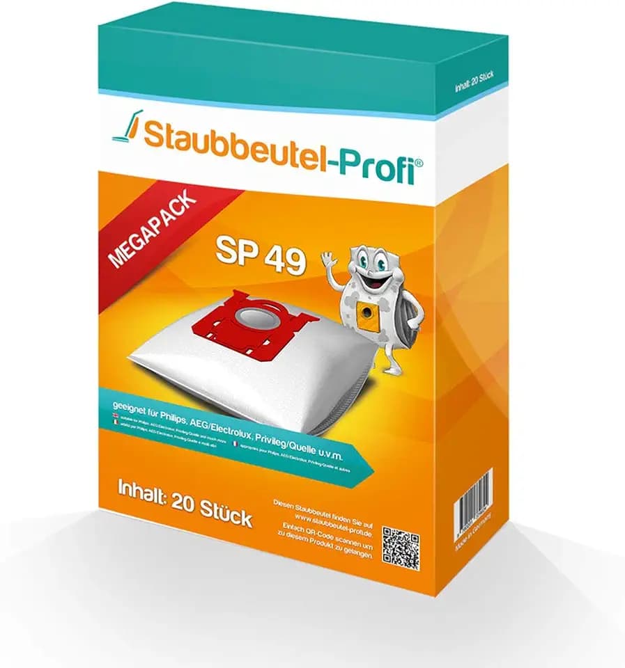 Staubsaugerbeutel geeignet für AEG AB61C2OKO, AB51C1SW, AB61C1OKO, AB61H6SW, Clean 5000, Clean 6000 Staubsauger (20 Staubbeutel)