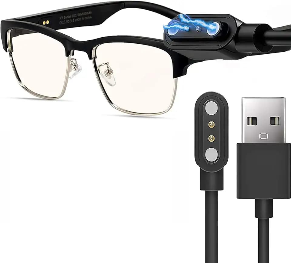 Lamshaw Compatible with GenXenon Smart Glasses Charger, Magnetic Replacement Charger Compatible with GenXenon Bluetooth Audio Smart Glasses (Black)
