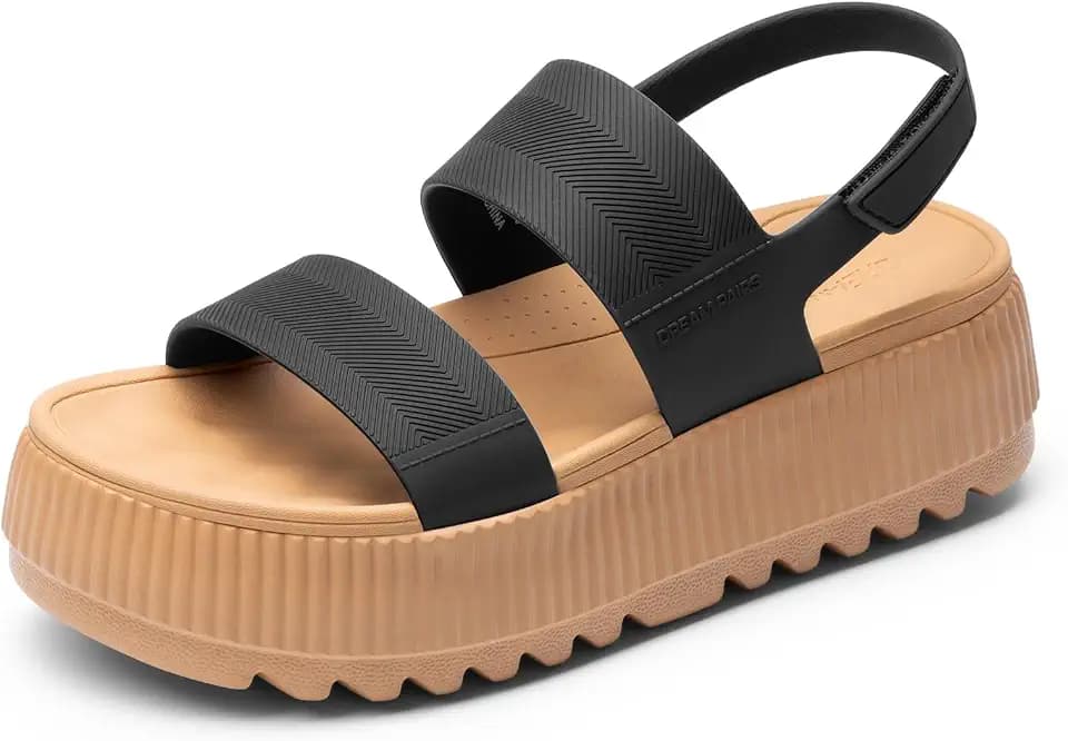 DREAM PAIRS Waterproof Lightweight Platform Sandals