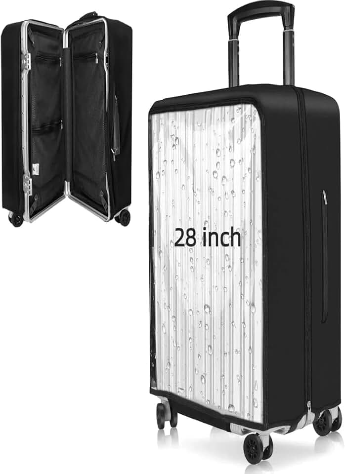 Yotako Upgraded Double Zippered Transparent PVC Suitcase Cover 28 Inch