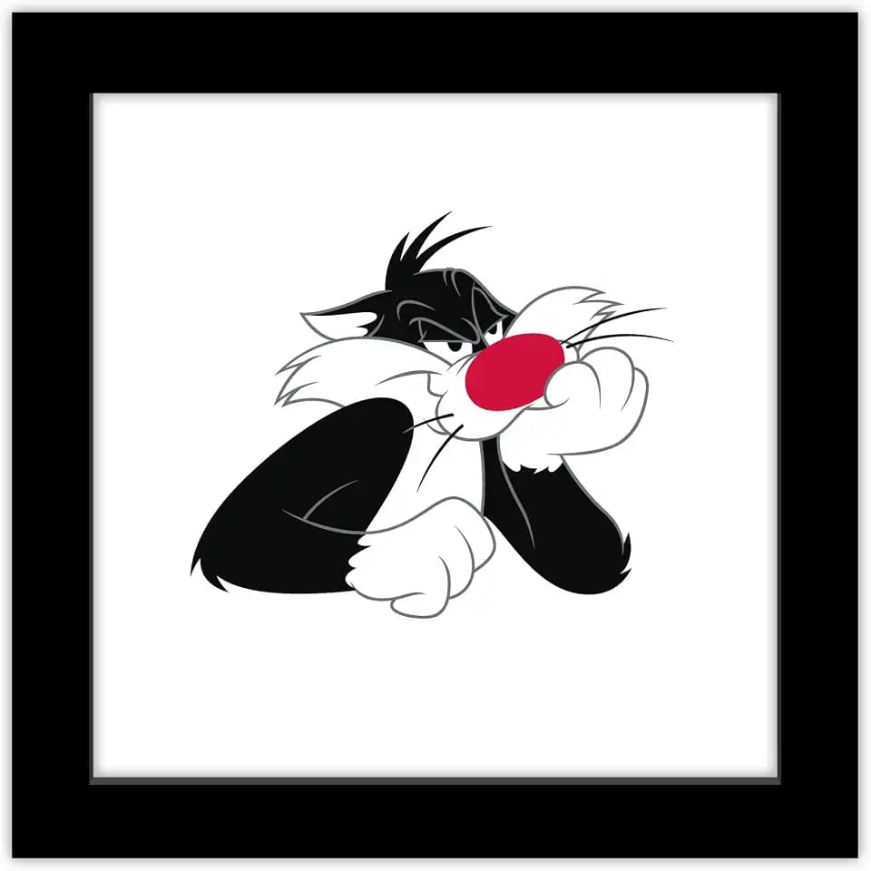 Trends International Gallery Pops Looney Tunes - Classic Sylvester Portrait Wall Art Wall Poster, 12.00" x 12.00", Black Frame Version