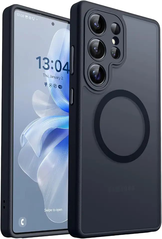 CANSHN Magnetic Shockproof for Samsung Galaxy S25 Ultra Case Black