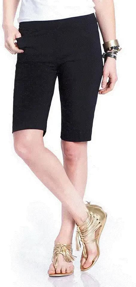 Slim-Sation Womens Wide Band Pull-on Solid Walking ShortShorts