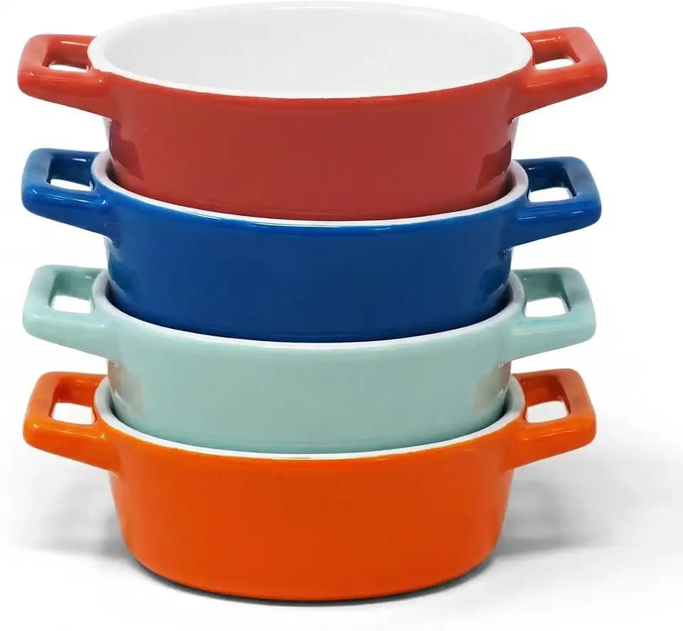 joeji's Mini Ovale Auflaufförmchen 4er Set – Keramik Einzelportion Ofenfest