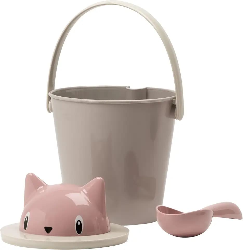 United Pets Crick Behälter für Katzenfutter, Made in Italy, Rosa/Grau, einschließlich Futterschaufel, Designer: Stefano Giovannoni. Katzenfutterbehälter - Einheitsgröße
