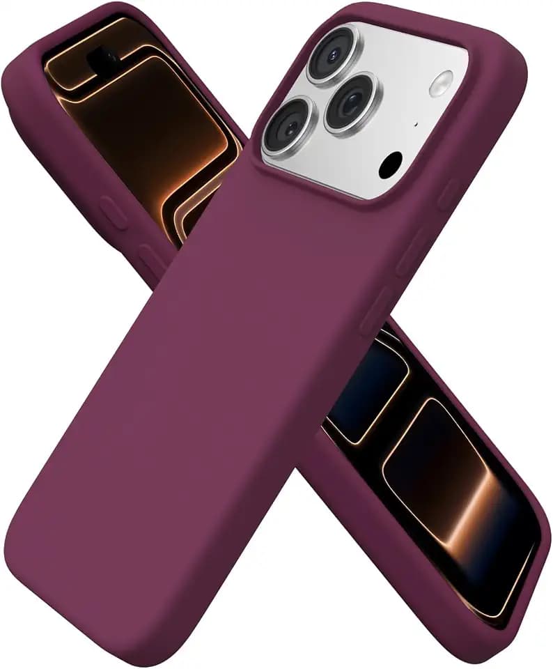ORNARTO for iPhone 17 Pro Case 6.3", Slim Liquid Silicone,Wine Red