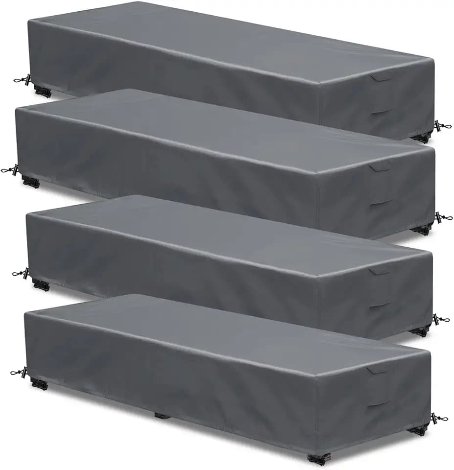 Outdoor Chaise Lounge Covers 4 Pack 80 L x 28 W x 14 H inch