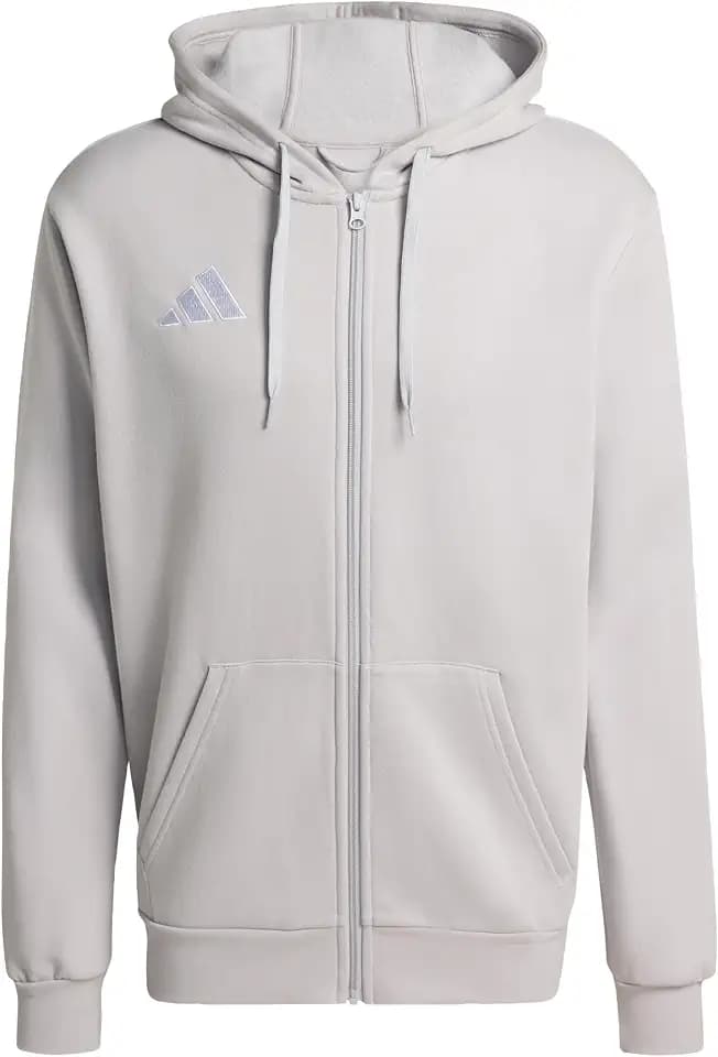 adidas Herren Entrada26 Full Zip Hoodie Sweatshirt, Team Light Grey/White, L