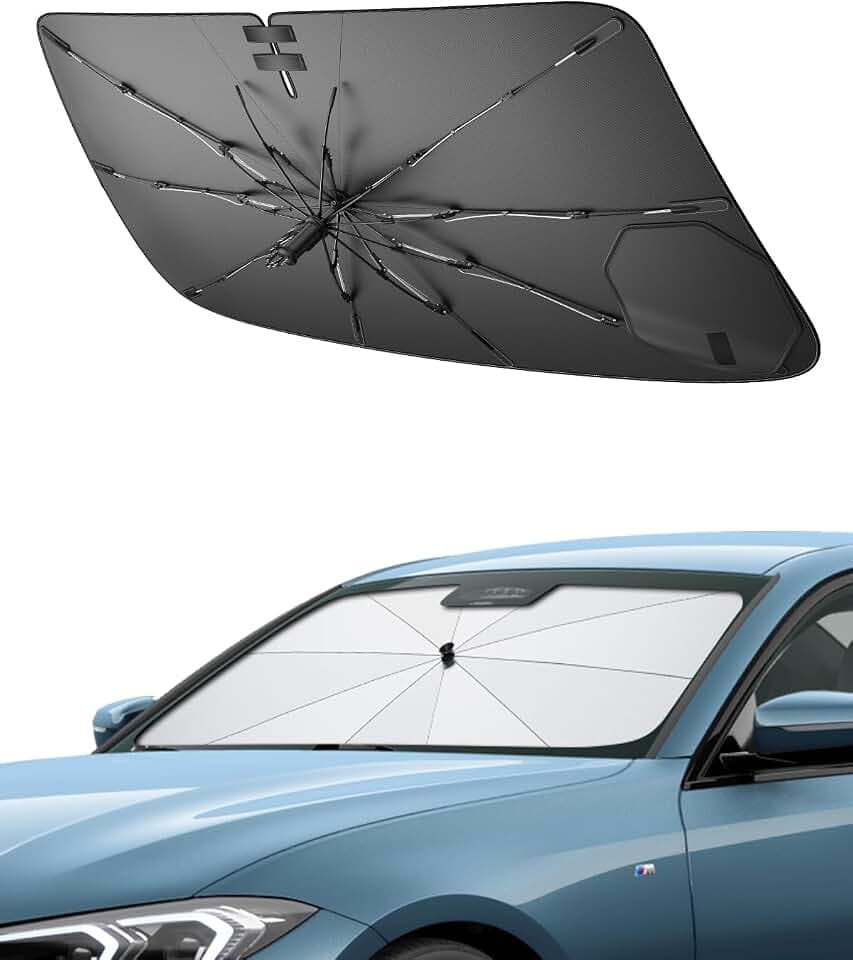 SHAOHAO Kompatibel mit BMW 3er G20 4er G22 i3 G28 2020-2026 Sonnenschutz für Autos Windschutzscheibe Sonnenblende Einfache Aufbewahrung Zugschnurgriff UV-Schutz Sonnenschutz zubehör