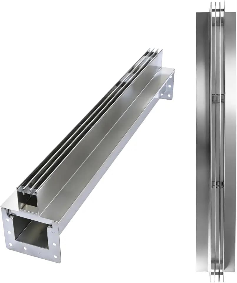 Slot Channel Drain, All 304 Stainless Steel Channel & Grate, 39.4×5.9×5.5in Heavy-Duty Trench Drain System, A15 Concealed Modular Linear Channel Drain Kit for Patio, Pavers & Pool Deck Landscaping.