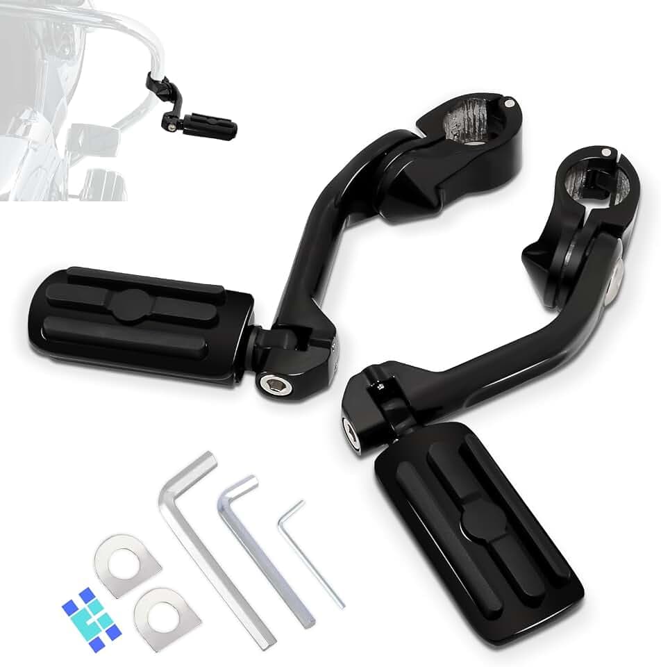 Adjustable Highway Foot Pegs for Harley Touring 1.25" （32mm）engine guards