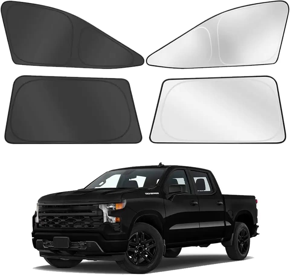 XHRING Car Window Shades Covers Side Rear for Chevy/Chevrolet Silverado 1500 2024-2025 Regular Crew Double Cab 2/4 Door Accessories Truck Screen Sunshade Shield Visor