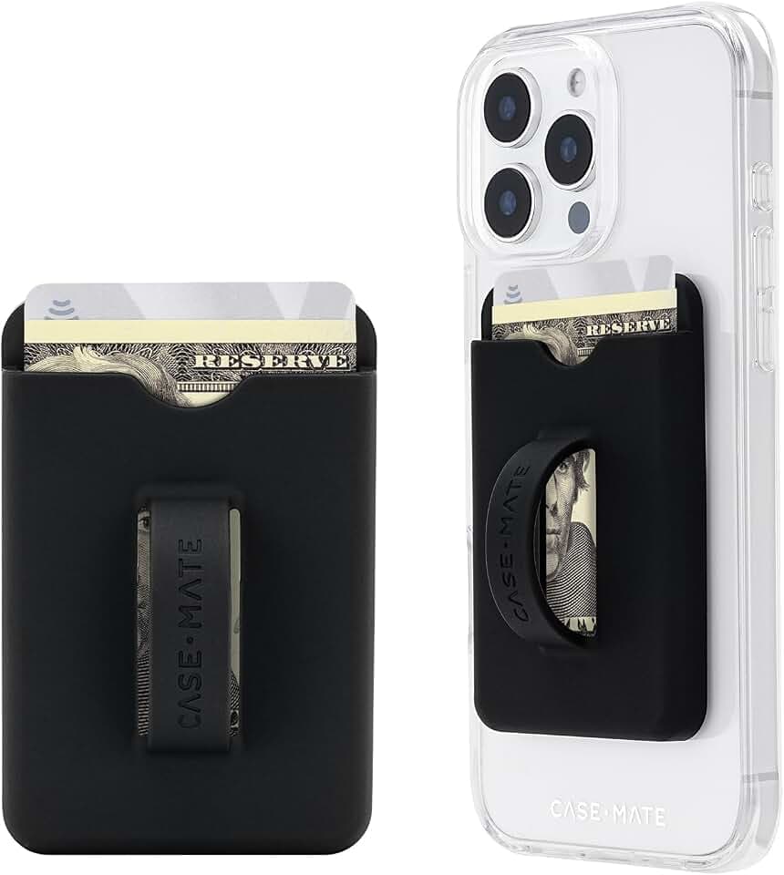 Case-Mate Magnetic Card Holder/Wallet for iPhone with Loop Grip - Black