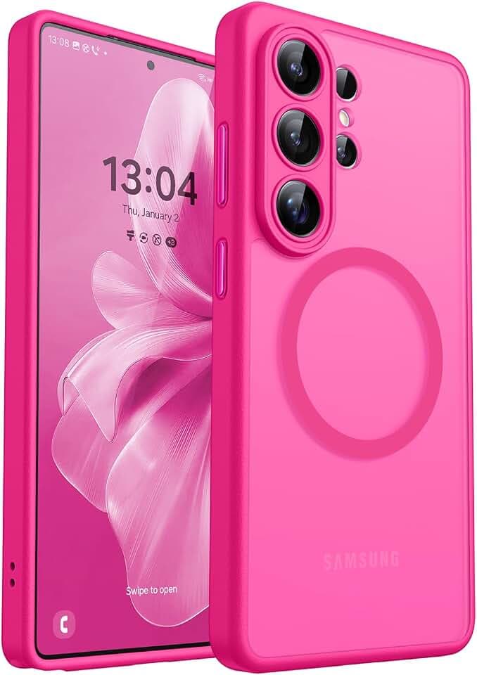CANSHN Magnetic for Samsung Galaxy S26 Ultra Case,Hot Pink