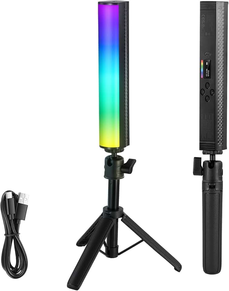NEEWER RGB Lichtstab mit Tischstativ, magnetischer Hand Fotografie Video Beleuchtungsstab, 2500K-8500K dimmbare CRI95+ Vollfarb LED Röhrenlichtleiste, 2550mAh Akku 17 Szenen für Vlog TikTok, TL20C